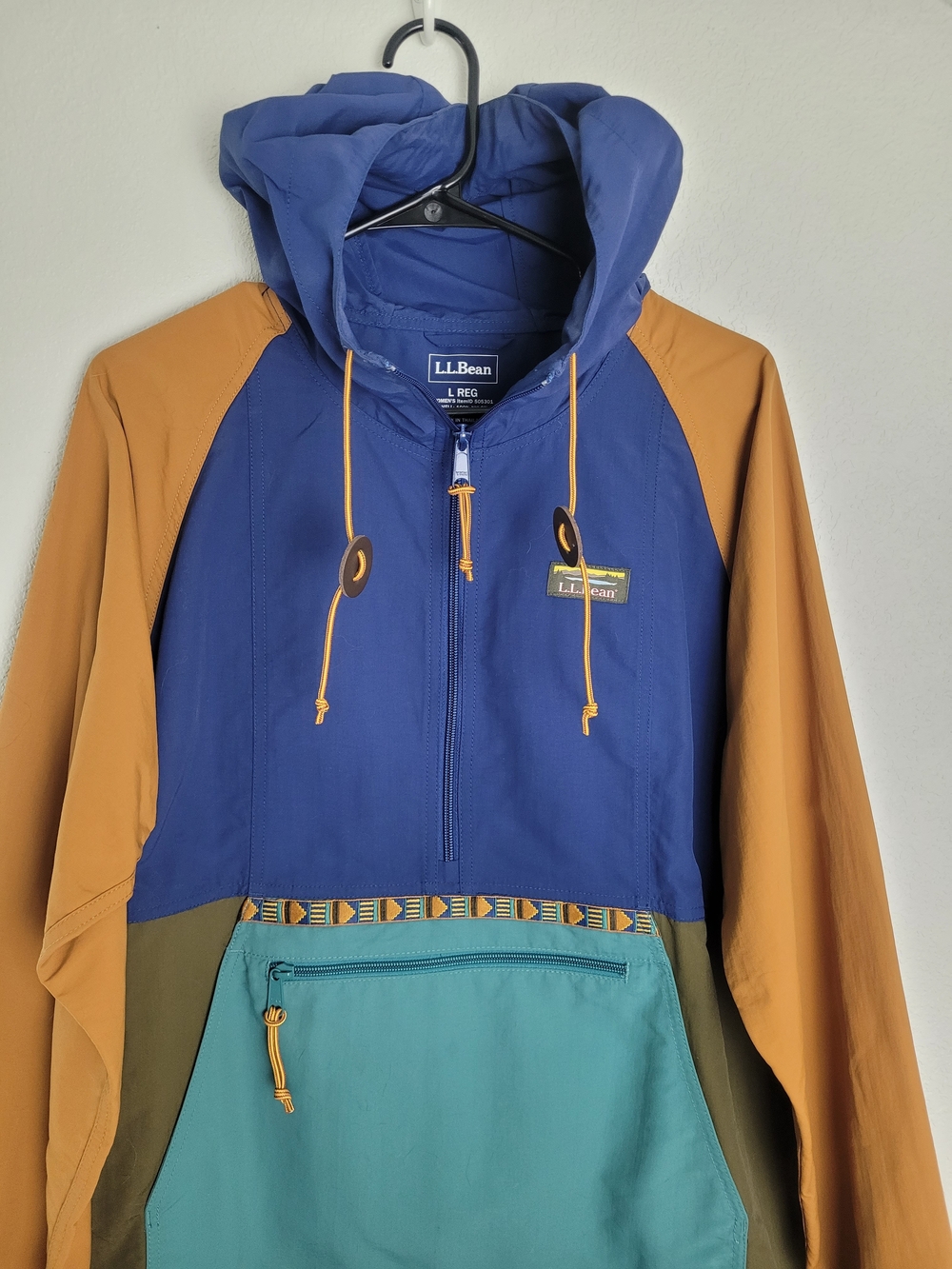 L.L. Bean Olive, Blue & Teal Colorblock Jogger Jacket - Picture 2 of 15